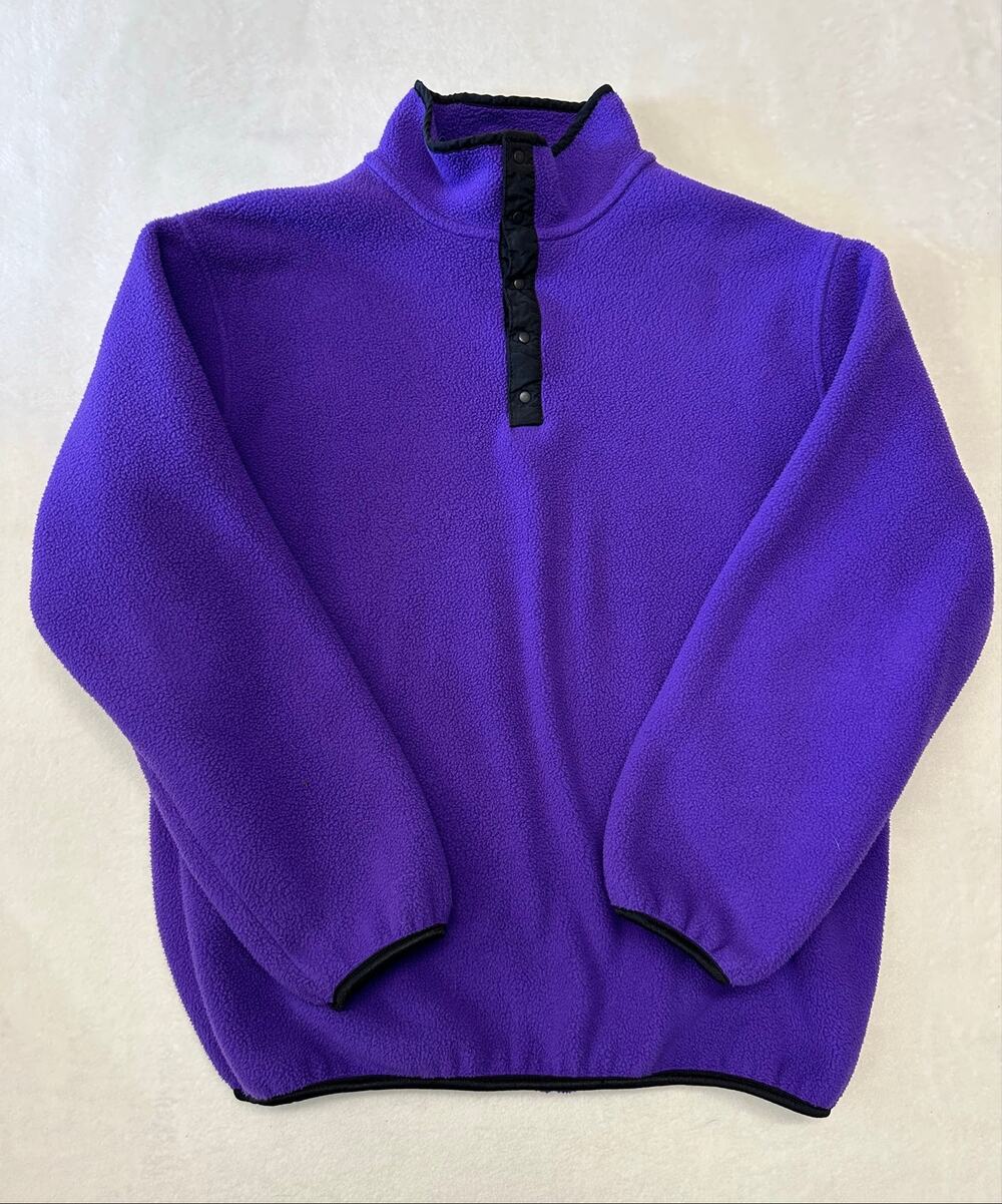Vintage 90s Lands End Womens Snap Fleece Pullover Large